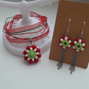 Nemzeti színű gyöngyös ékszer, Ékszer, Ékszerszett, Ékszerkészítés, Gyöngyfűzés, gyöngyhímzés, MESKA