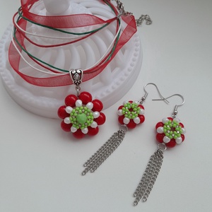 Nemzeti színű gyöngyös ékszer - ékszer - ékszerszett - Meska.hu