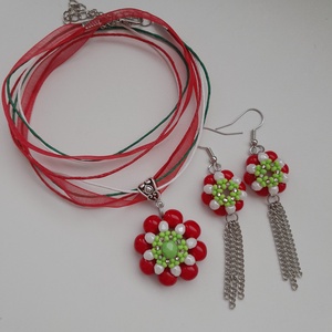 Nemzeti színű gyöngyös ékszer - ékszer - ékszerszett - Meska.hu