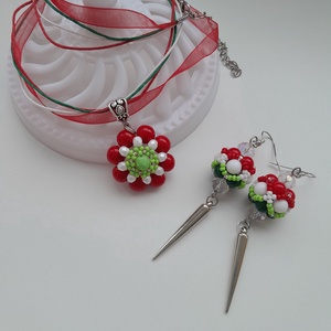 Nemzeti színű gyöngyös ékszer - ékszer - ékszerszett - Meska.hu