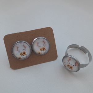 Egérkés üveglencsés ékszer - Meska.hu