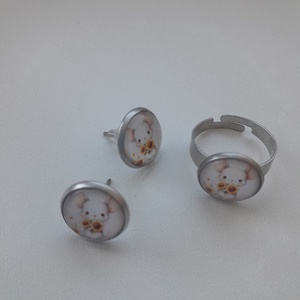 Egérkés üveglencsés ékszer - ékszer - ékszerszett - Meska.hu