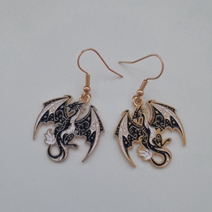 Fülbevaló - sárkány, Ékszer, Fülbevaló, Lógó fülbevaló, Ékszerkészítés, MESKA