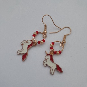 Fülbevaló - unikornis, Ékszer, Fülbevaló, Lógó fülbevaló, Ékszerkészítés, MESKA