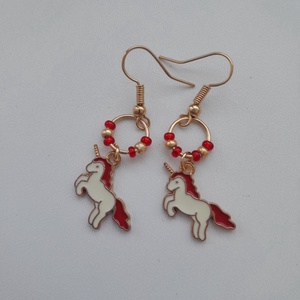 Fülbevaló - unikornis - ékszer - fülbevaló - lógó fülbevaló - Meska.hu