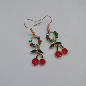 Fülbevaló - cseresznye - ékszer - fülbevaló - lógó fülbevaló - Meska.hu