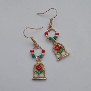 Fülbevaló - virág - ékszer - fülbevaló - lógó fülbevaló - Meska.hu