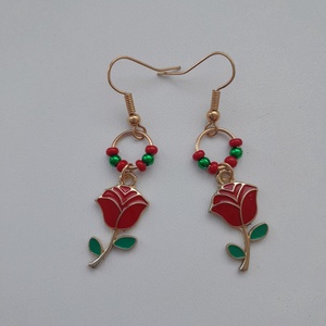 Fülbevaló - virágos, Ékszer, Fülbevaló, Lógó fülbevaló, Ékszerkészítés, MESKA