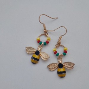 Fülbevaló - méhecske - ékszer - fülbevaló - lógó fülbevaló - Meska.hu