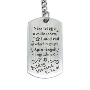 Nézz fel éjjel a csillagokra acél medálos kulcstartó, Táska & Tok, Kulcstartó & Táskadísz, Kulcstartó, , MESKA