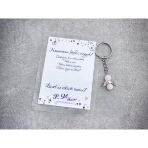 Hamarosan férjhez megyek kulcstartó rózsakvarccal, Esküvő, Meghívó & Kártya, Tanú felkérő, , MESKA
