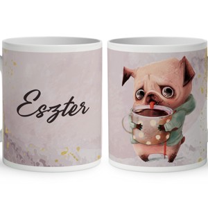 Kérd a Neveddel - Kávés kutyus mintás bögre, Otthon & Életmód, Konyhafelszerelés, tálalás, Tálalás, Bögre & Csésze, , MESKA