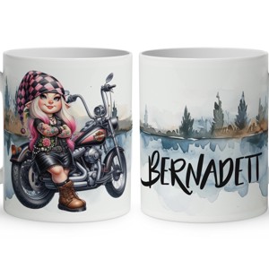 Névvel kérhető - Várok Rád - Motoros manó lány mintás bögre, Otthon & Életmód, Konyhafelszerelés, tálalás, Tálalás, Bögre & Csésze, , MESKA