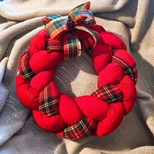 Textil kopogtató karácsonyi mintával - otthon & életmód - dekoráció - ajtó- és ablak dekoráció - ajtódísz & kopogtató - Meska.hu