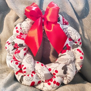 Textil kopogtató karácsonyi mintával - otthon & életmód - dekoráció - ajtó- és ablak dekoráció - ajtódísz & kopogtató - Meska.hu