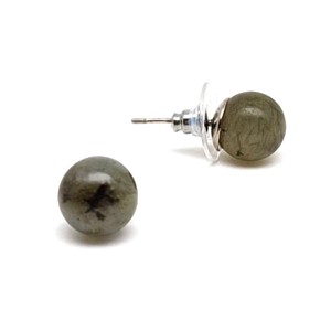 Fülbevaló golyó labradorit 10-10,5mm, Ékszer, Fülbevaló, Pötty fülbevaló, , MESKA