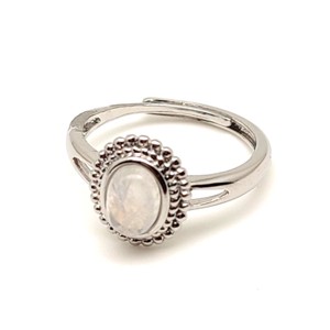 Intuíciót erősítő holdkő ásvány gyűrű állítható 8x5mm, Ékszer, Gyűrű, , MESKA
