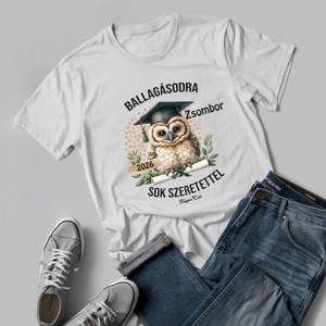 Névvel kérhető Bölcs Bagoly mintás férfi póló Ballagásra -  - Meska.hu