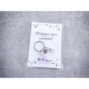 Pedagógus napra kulcstartó rózsakvarccal, Táska & Tok, Kulcstartó & Táskadísz, Kulcstartó, , MESKA