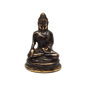 Réz figura Buddha tanító óarany 6,5x4cm - Meska.hu