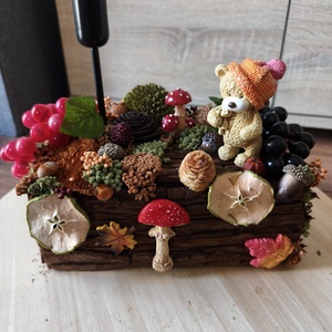 Septembear?-gyertyatartós őszibasztaldísz, Otthon & Életmód, Dekoráció, Asztal és polc dekoráció, Asztaldísz, , MESKA