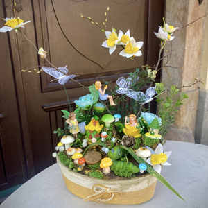 Nárcisz Fairy Garden, Otthon & Életmód, Dekoráció, Asztal és polc dekoráció, Asztaldísz, Agyagozás, MESKA