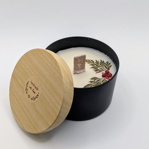 Mézeskalács illatú szójagyertya fa kanóccal, Otthon & Életmód, Gyertya, illat, aroma, Gyertya, Gyertya-, mécseskészítés, MESKA