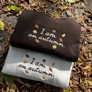I am an autumn. kapucni nélküli pulóver, Ruha & Divat, Női ruha, Pulóver, Hímzés, MESKA