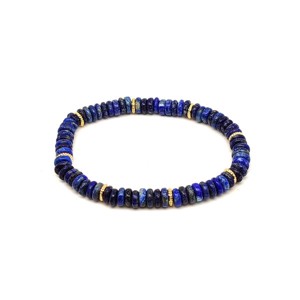 Lapis lazuli korong karkötő köztessel 6x2mm, Ékszer, Karkötő, Ásványkarkötő, , MESKA