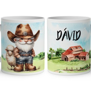 Névvel kérhető - Gazda manó báránnyal mintás bögre, Otthon & Életmód, Konyhafelszerelés, tálalás, Tálalás, Bögre & Csésze, , MESKA