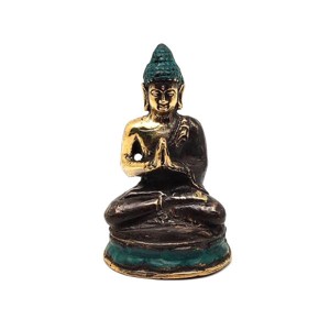 Réz figura Buddha óarany zöld 6,5x4cm, Otthon & Életmód, Dekoráció, Spiritualitás, , MESKA