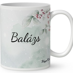 Névvel kérhető - Cuki téli borz egy kávéval mintás bögre - otthon & életmód - konyhafelszerelés, tálalás - tálalás - bögre & csésze - Meska.hu