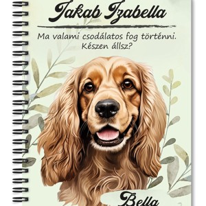 Személyre szabható - Cser Amerikai cocker spániel portré mintás A5-ös füzet, Otthon & Életmód, Papír, írószer, Jegyzetfüzet & Napló, , MESKA