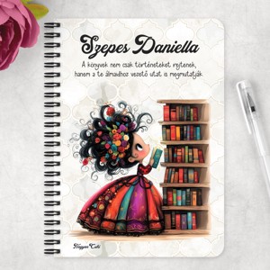 Személyre szabható - Cuki könyv hercegnő mintás A5-ös füzet - otthon & életmód - papír, írószer - jegyzetfüzet & napló - Meska.hu