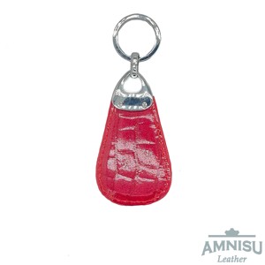 Csillámos piros lakk krokkómintás csepp alakú swarovski köves bőr kulcstartó H5008 - táska & tok - kulcstartó & táskadísz - kulcstartó - Meska.hu