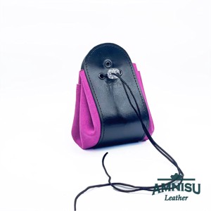 Fekete - pink sárkányszemes bőr 2in1 szütyő és kockatálca - Mira - játék & sport - szerepjáték - Meska.hu