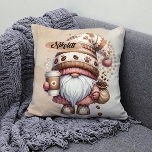 Névvel kérhető - Kávés manó cókmókos mintás párna - otthon & életmód - lakástextil - párna & párnahuzat - díszpárna (belsővel együtt) - Meska.hu