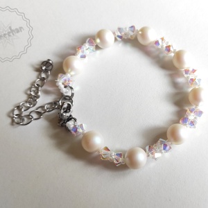 Swarovski karkötő - ékszer - karkötő - gyöngyös karkötő - Meska.hu