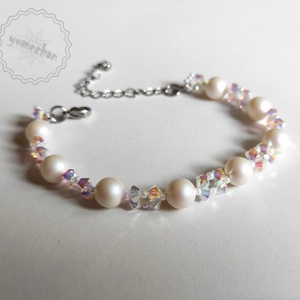 Swarovski karkötő - ékszer - karkötő - gyöngyös karkötő - Meska.hu