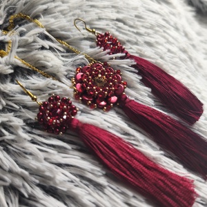 Bordó Swarovski szett - Meska.hu