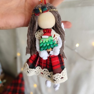 Kockás  ruhás angyalkak - Meska.hu