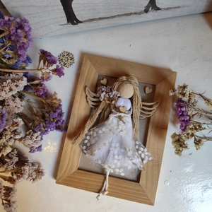 Makramé angyal keretben - játék & sport - keresztelőajándékok - Meska.hu