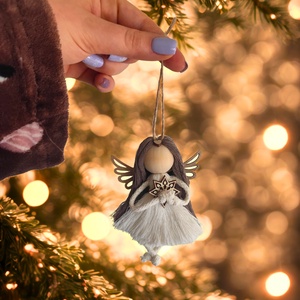 Makramé angyal karácsonyfadísz  - karácsony - karácsonyi lakásdekoráció - karácsonyfadíszek - Meska.hu