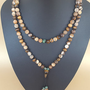 108 szemes férfi ásványmala  Tigrisszem és Jáspis Önbizalom  Védelem  Magabiztosság - Meska.hu