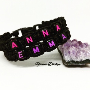 Duplasoros gyönyörű neves betűs makramé karkötő - ékszer - karkötő - névre szóló karkötő - Meska.hu