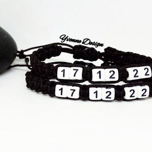 Dátummal számmal ellátott közös páros karkötő szerelmeseknek -  - Meska.hu