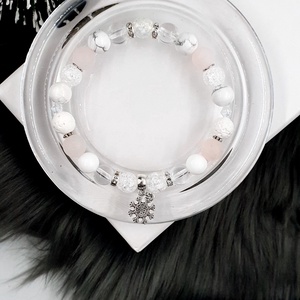 Hópehely kristálykarkötő - ékszer - karkötő - gyöngyös karkötő - Meska.hu