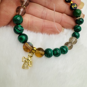 Malachit angyalka kristálykarkötő - Meska.hu