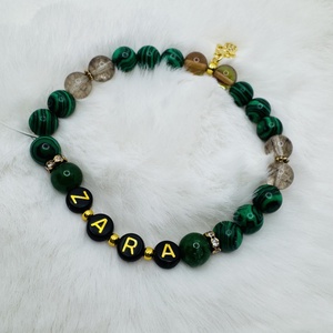 Malachit angyalka kristálykarkötő - ékszer - karkötő - ásványkarkötő - Meska.hu