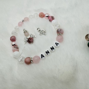 Pasztell angyalka kristálykarkötő - Meska.hu